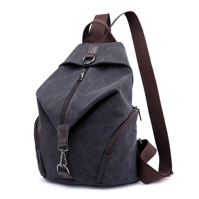 Fashion Canvas Female Backpack Multifuction Casual Backpack For Teenager Girls 2024 New Summer Women Large Capacity Shoulder Bag