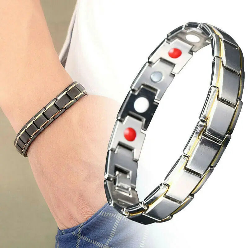 Classic Healthy Magnetic Magnet Arthritis Pain Relief Energy Jewelry Bracelet for Men Fitness Weight Loss Health Care Bangles