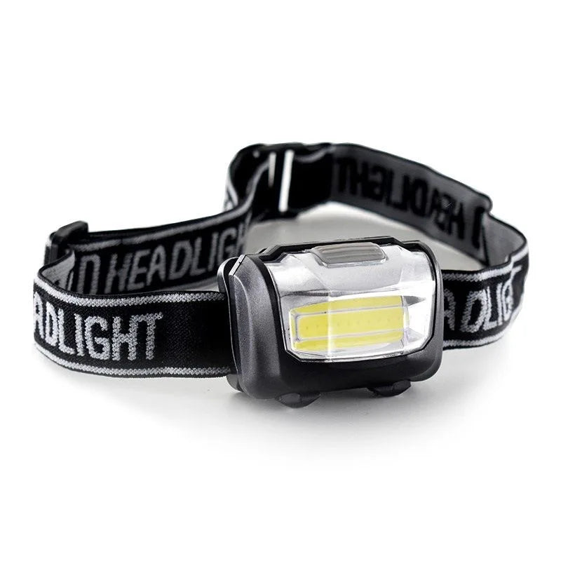 Portable Headlamp 3 Modes LED Emergency Headlights Adjustable Headband Outdoor Camping Hiking Mini Head Torch Battery Powered