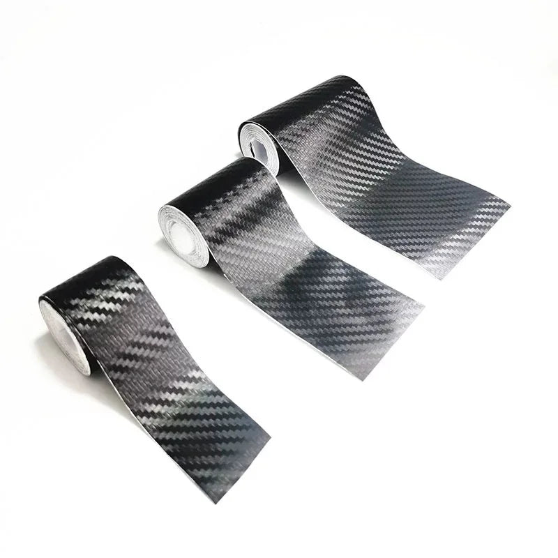 1M 3D Carbon Fiber Car Sticker DIY Paste Protector Strip Auto Door Sill Side Mirror Anti Scratch Tape Waterproof Protect Film