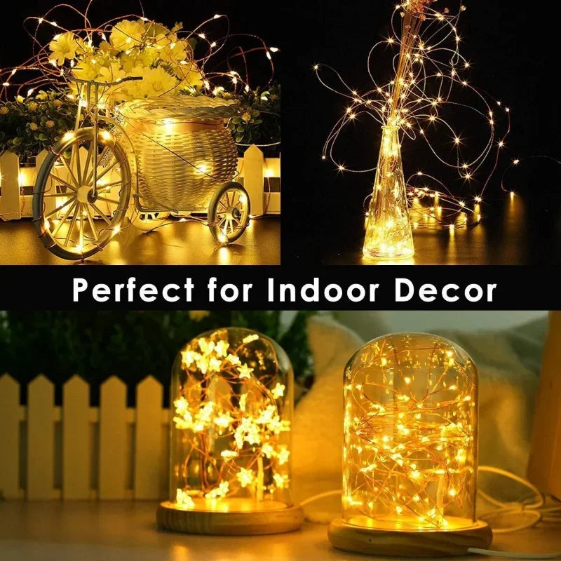 USB Led String Light 5M/10M/20/30M Telecontrol 8Mode Remote Control Lights Fairy garlands Wedding Christmas Holiday Decor lamps