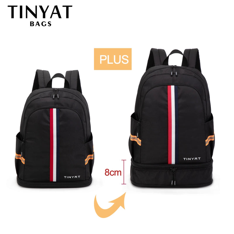 Mochila escolar TINYAT para hombres y mujeres, impermeable, para volver a la escuela, bolsa de viaje con almacenamiento de zapatos, plegable, resistente a las manchas para estudiantes