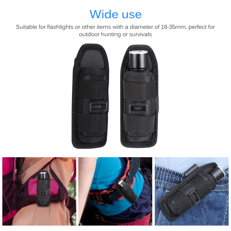 Estuche para linterna táctica, funda de 360 ​​grados, estuche para linterna giratoria, bolsa para linterna, accesorio de iluminación de caza duradero, kits de supervivencia