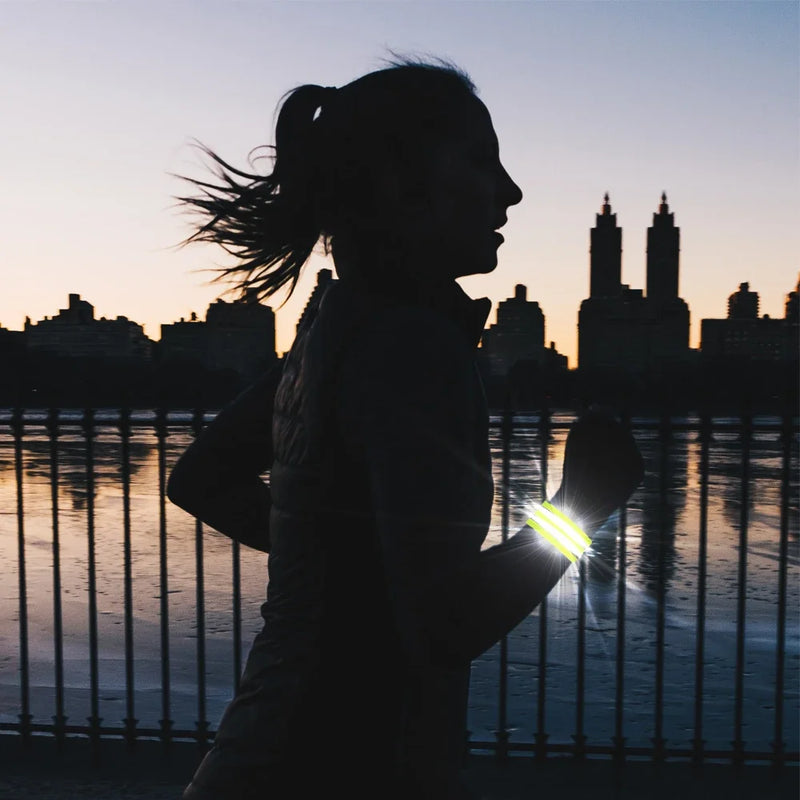 1/2 piezas de bandas reflectantes para muñecas, brazos, tobillos y piernas, correas reflectantes de alta visibilidad para ciclismo nocturno, cintas reflectoras de seguridad para correr