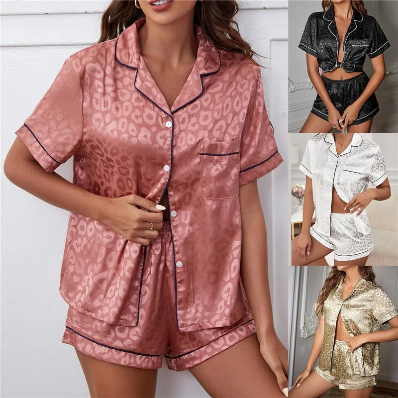 Conjunto de pijama para mujer, pijama de satén sedoso a rayas, camiseta de manga corta con pantalones cortos, conjunto de pijama, ropa interior, novedad de 2023, tallas S a 3XL