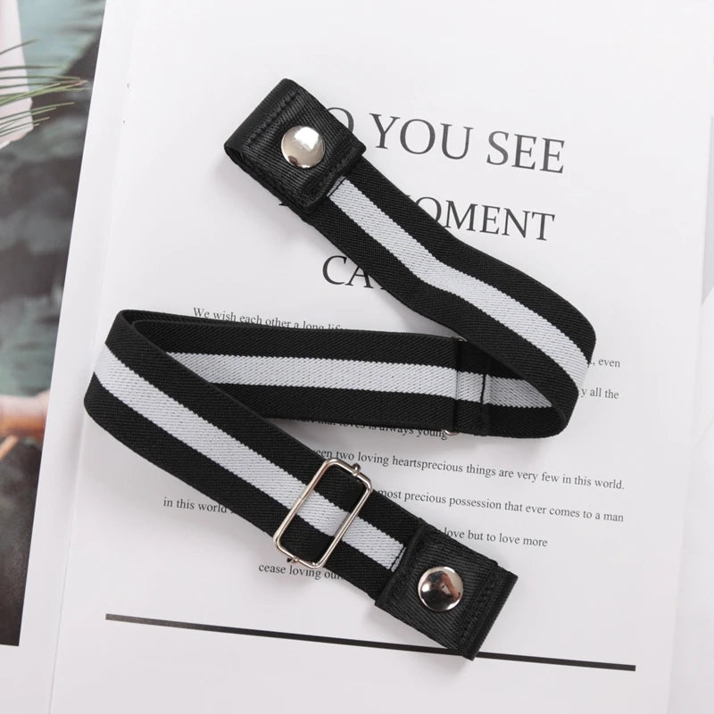 Buckle-free Elastic Invisible Belt for Women Plus Size High Quality Without Buckle Jeans Easy Belts Men No Hassle Desigener Belt