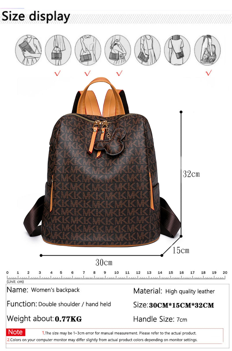 Mochila pequeña de lujo para mujer 2023, delicada mochila de tela de PVC, bolso de hombro para mujer, mochila de diseño con letras, bolsos elegantes, bolso escolar