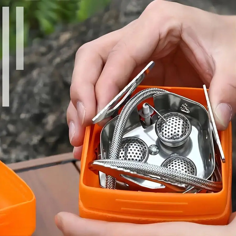 Estufa de gas para campamento a prueba de viento de 3800 W con adaptador para bidón de combustible, quemador plegable portátil para mochileros al aire libre, senderismo, picnic