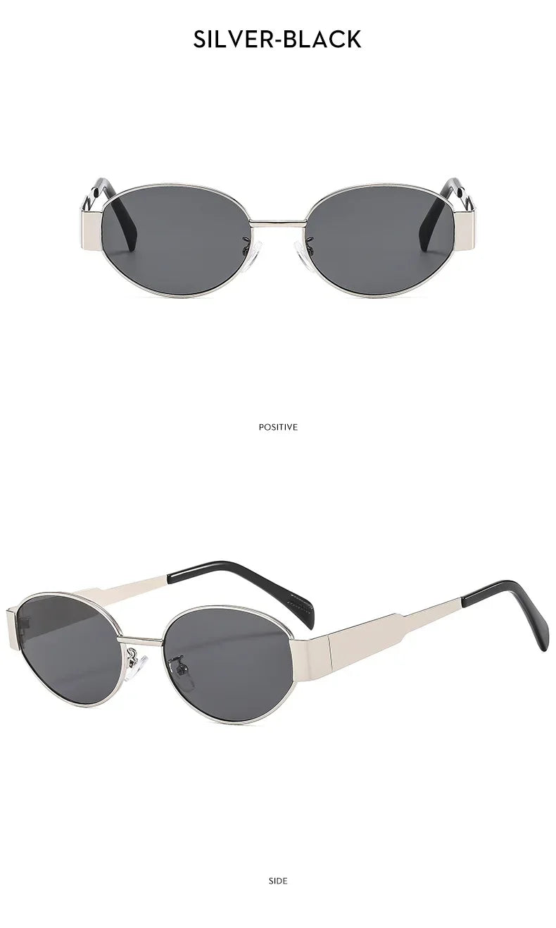 RBROVO Gafas De Sol Ovaladas Con Montura De Metal Para Mujer, Gafas De Sol Simples De Moda Para Mujer, Gafas Retro 2024 De Alta Calidad Para Mujer, Gafas De Sol Para Mujer