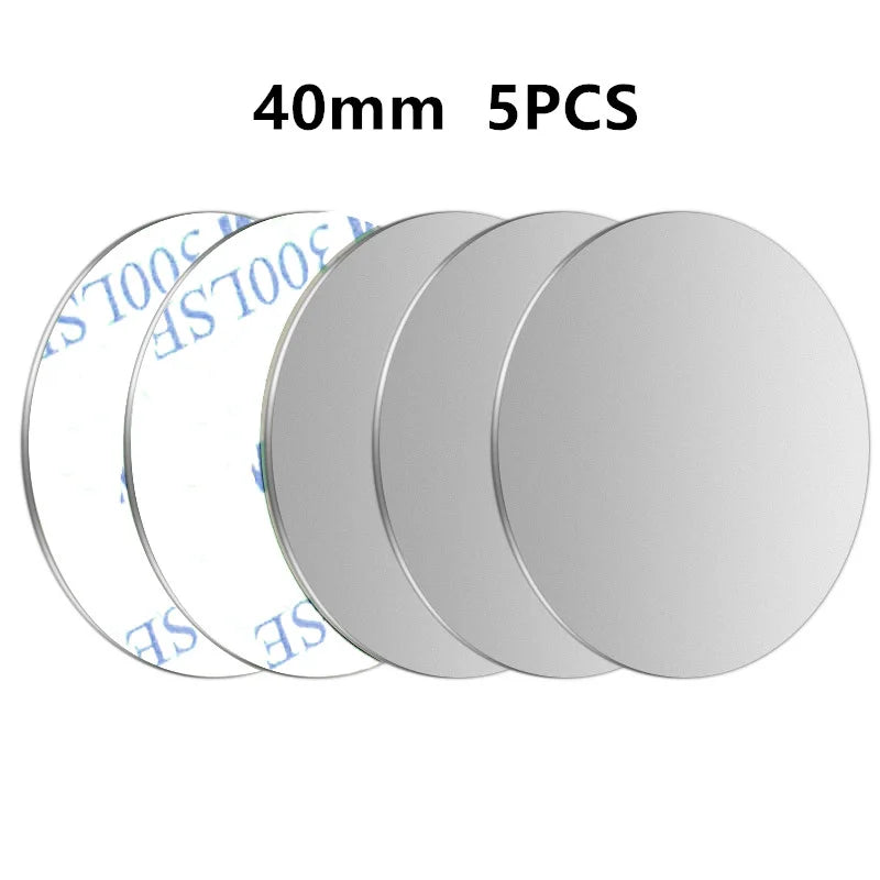 5 piezas/lote de placa de metal magnética para soporte de teléfono de coche, soporte universal de hoja de hierro con adhesivo en forma de disco, soporte magnético para teléfono móvil