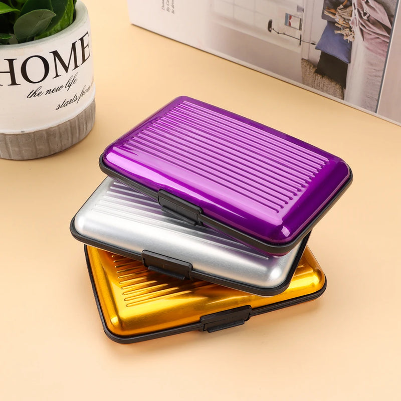 6 Card Slot RFID Blocking Credit Card Holder Men Women Coin Purse Aluminum Metal Waterproof Anti-Theft Wallet Business Card Case