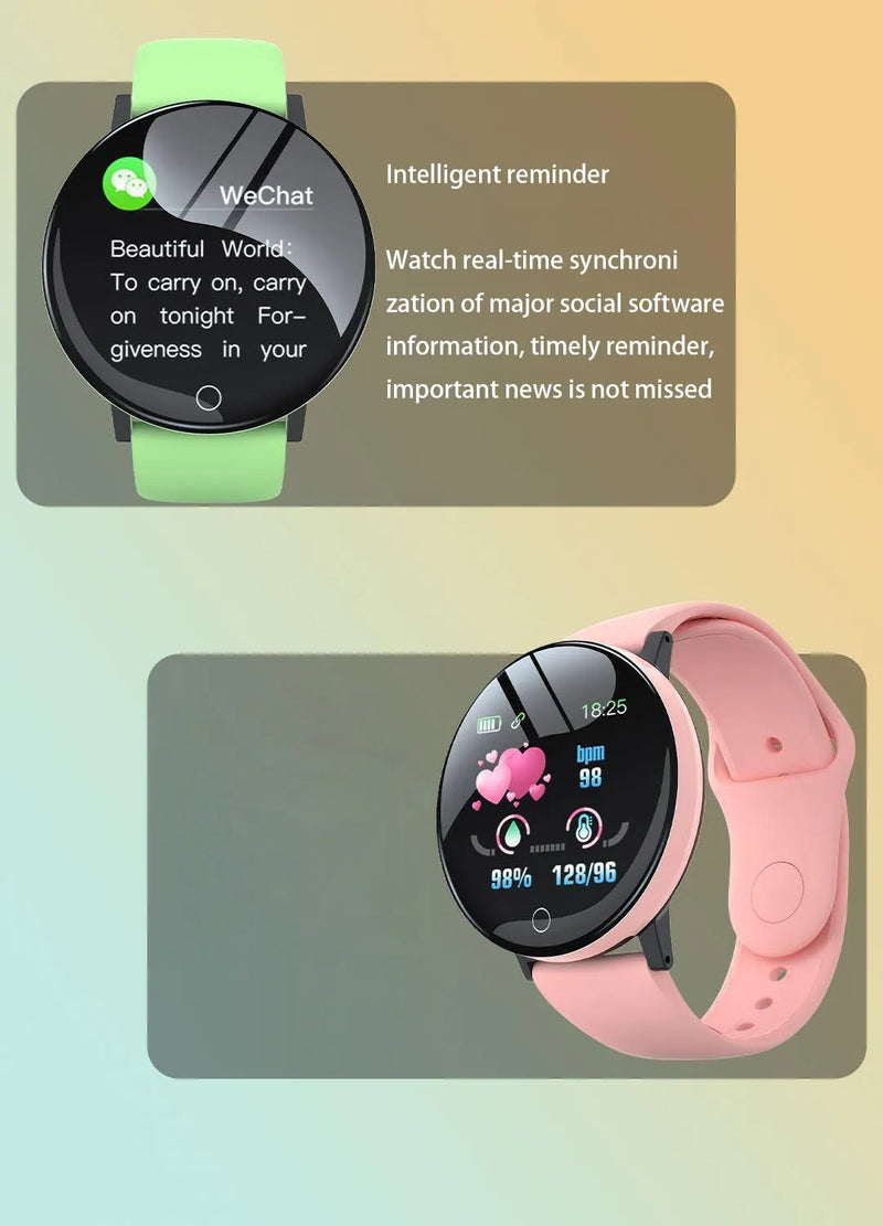 Nueva pulsera inteligente D18 con contador de pasos real, reloj despertador de moda, Bluetooth, música, rastreador de actividad física, reloj inteligente deportivo para Android e iOS