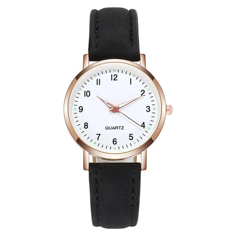 Relojes de mujer, pulsera de cuero luminosa, reloj sencillo, elegante reloj de cuarzo de moda, relojes de pulsera para mujer, reloj femenino