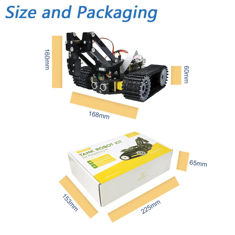 Freenove Tank Robot Kit for Raspberry Pi 4 B 3 B+ B A+, Crawler Chassis, Ball Tracing, Line Tracking, Obstacle Avoidance