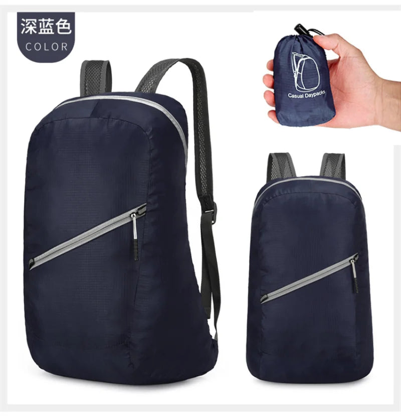 Mochila impermeable de gran capacidad para acampar, viajar, senderismo, ligera, plegable, duradera, para deportes al aire libre, funda para lluvia