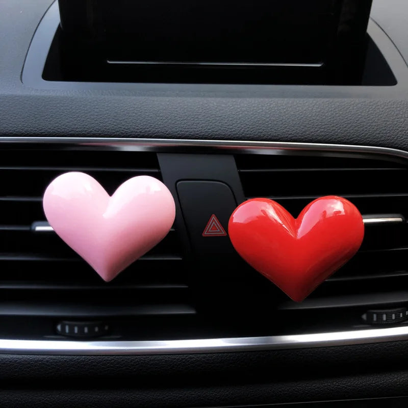 Red Heart Car Air Outlet Decorative Clip Car Perfume Lovely Heart Car Air Freshener Decorative Perfume Clip Auto Interior