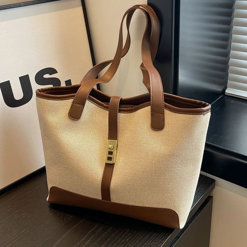 New High Quality Casual Women Tote Large Capacity Shoulder Bag Women Canvas Handbag Fashion Women Designer Luxury Bag Hand Bag