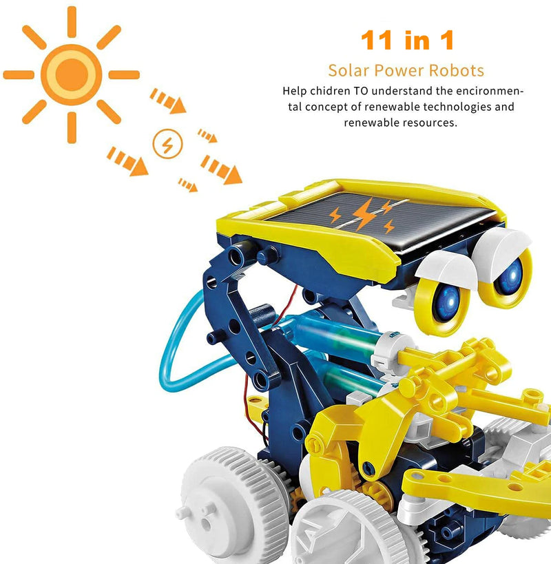 Juguetes de robot solar para niños 11 en 1, kit de ensamblaje de bricolaje educativo STEM, juego de construcción científica, regalos para niños y niñas, kit solar