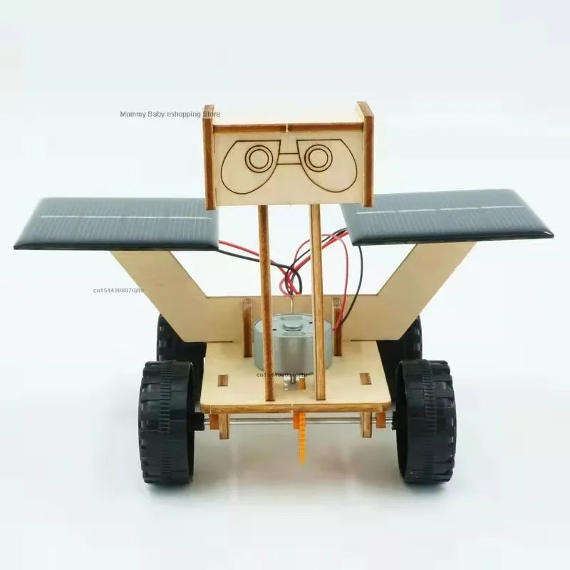 DIY Wooden Solar Moon Exploration Car for Kids Assembling Science School Projects Experiment Kit Kids Handmade STEM Educational