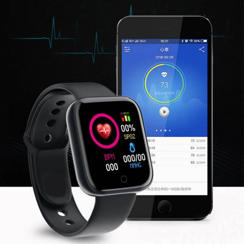 Reloj inteligente multifuncional para hombres y mujeres, con Bluetooth, teléfono conectado, pulsera deportiva para música y fitness, monitor de sueño, reloj inteligente Y68 D20