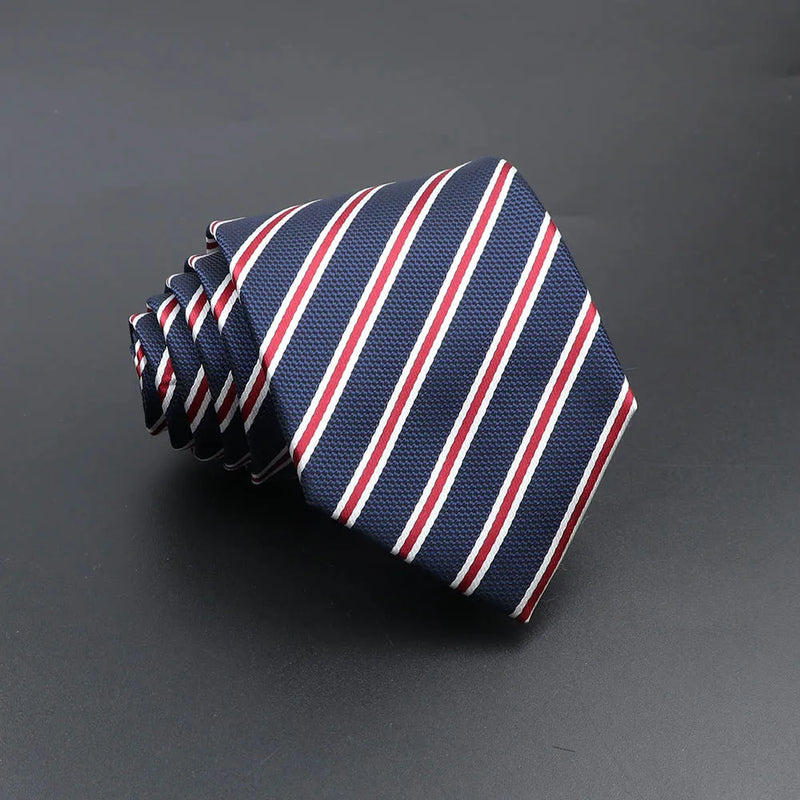 Men's Fashion Tie 8cm Blue Necktie Classic Plaid Striped Neck Tie Paisley Floral Neckties Daily Wear Cravat Wedding Party Gift