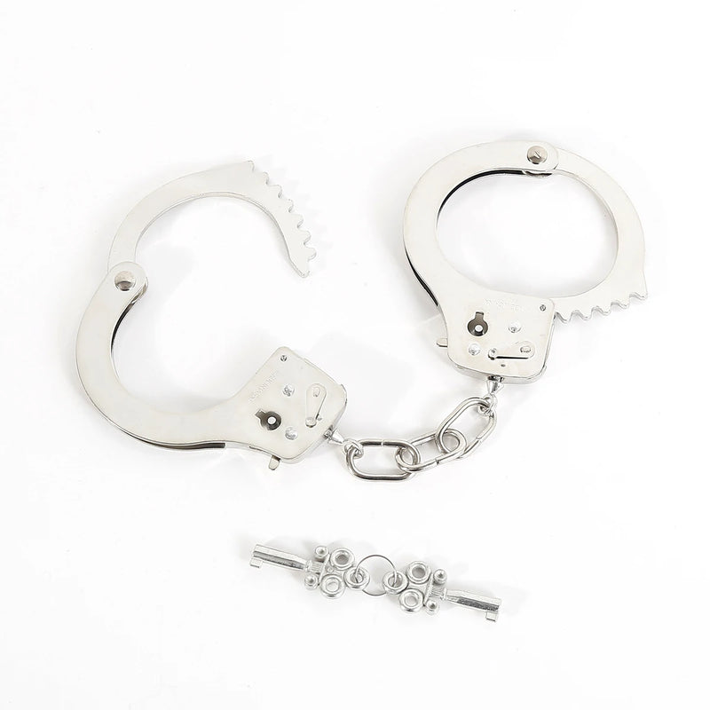 DUTRIEUX Stainless Steel Handcuffs BDSM Bondage Set Adjustable Metal Ankle Cuffs Chain Fetish Restraints Sex Toys For Couples