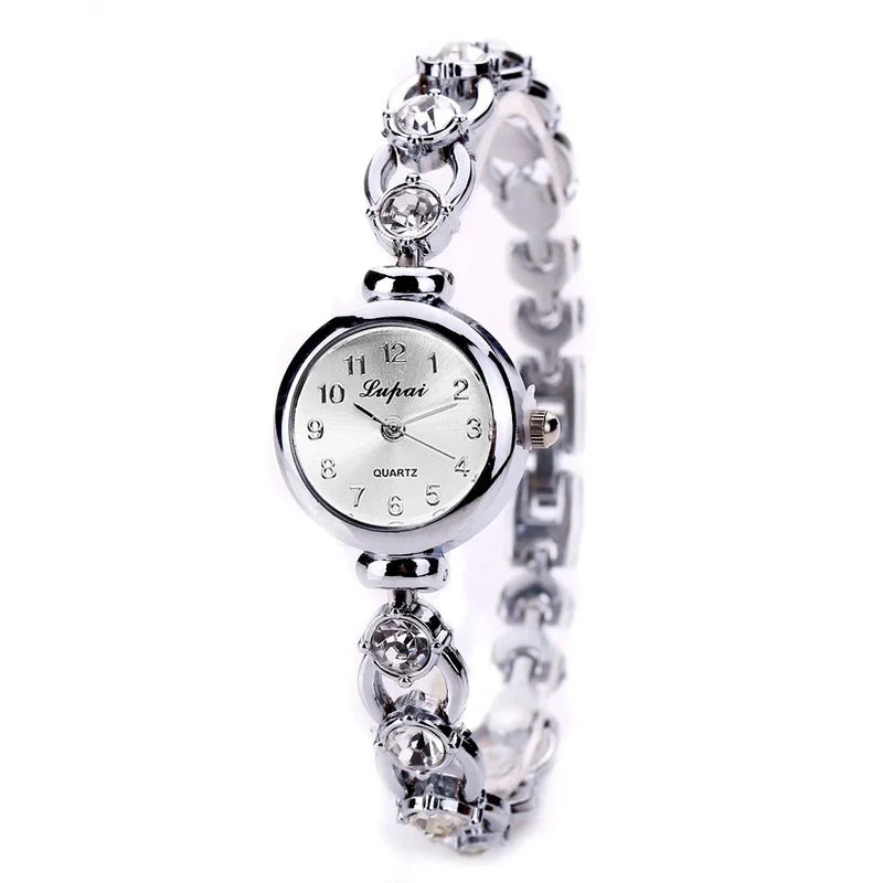 Reloj de pulsera de aleación para mujer, reloj de diamantes de imitación de lujo para mujer, reloj de pulsera de cuarzo informal, reloj femenino, relojes para mujer