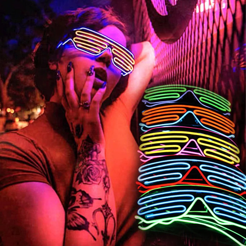 Glowing Glasses LED Gafas Luminous Bril Neon Christmas Glow Sunglasses Flashing Light Glass for Party Supplies Prop Costumes New