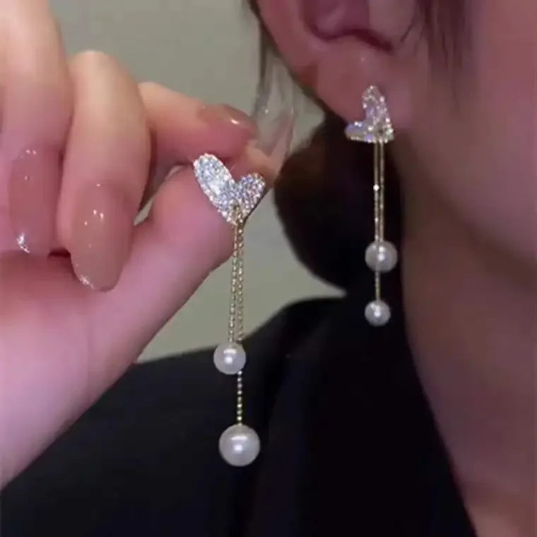 Pendientes elegantes y modernos con borlas de circonita y bola de diamantes de imitación marrones para mujer, accesorios de uso diario, regalos de joyería para fiestas