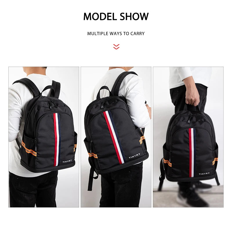 Mochila escolar TINYAT para hombres y mujeres, impermeable, para volver a la escuela, bolsa de viaje con almacenamiento de zapatos, plegable, resistente a las manchas para estudiantes