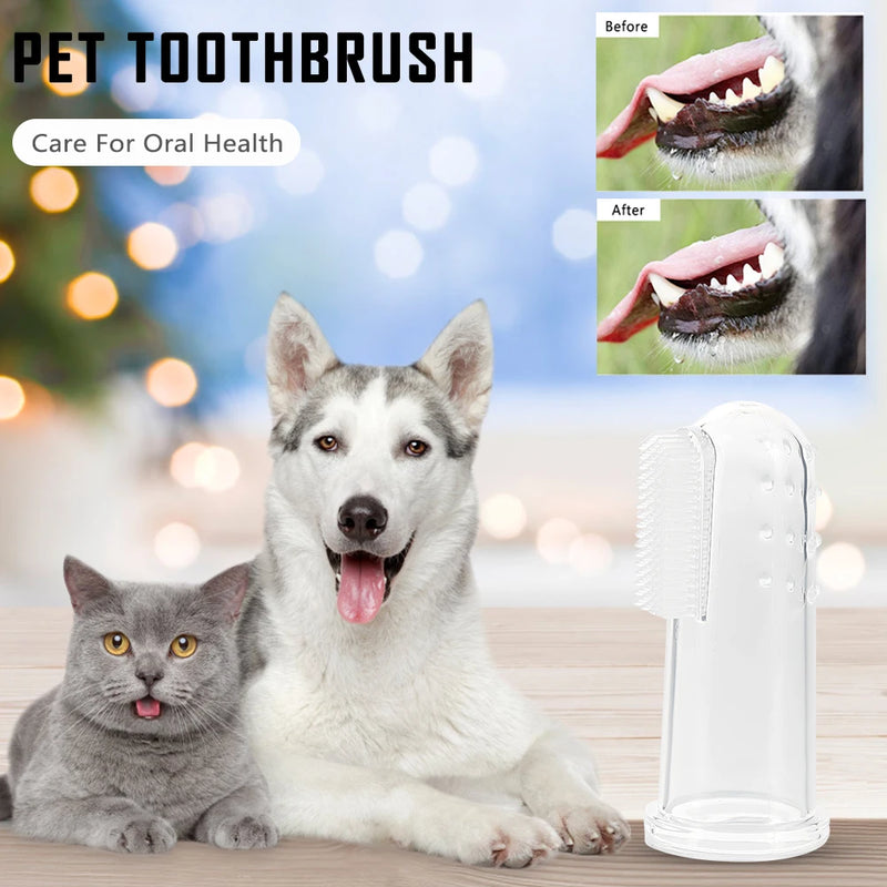 Pet Finger Toothbrush Cats Dogs Brushing Dog Accessories Pet Teeth Oral Cleaning Products In Addition Perros Pet Products