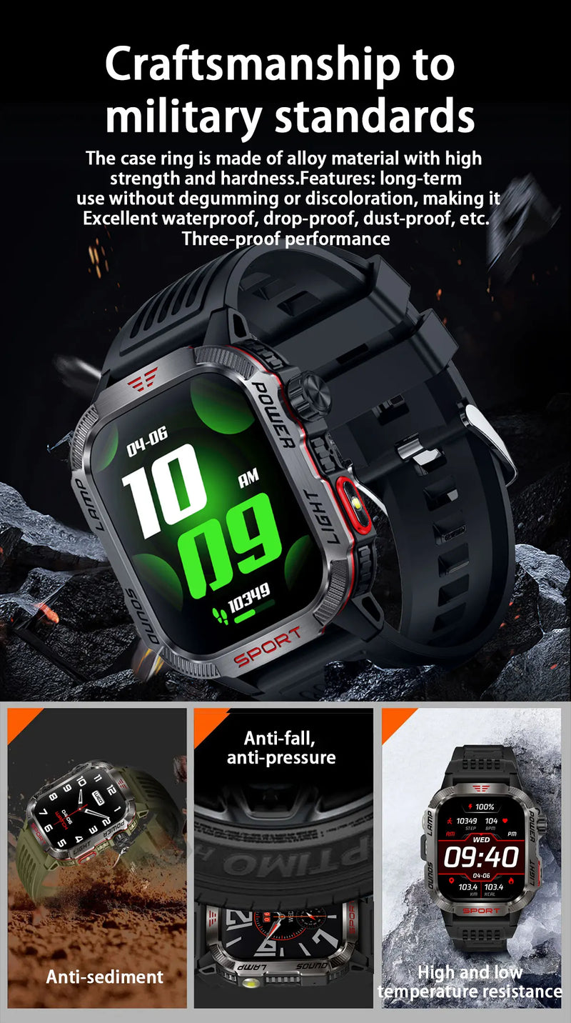 Reloj inteligente deportivo profesional para exteriores con GPS, nuevo reloj inteligente para hombre con control del ritmo cardíaco, llamadas por Bluetooth, resistente al agua hasta 3 ATM, para natación y fitness, 2024