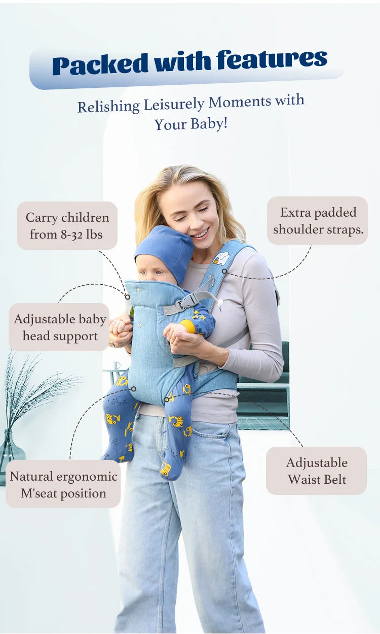 4 In 1 Multifunction Baby Carrier Front Facing Infant Sling Wrap Baby Kangaroo Bag Washable Lumbar Stool Baby Carrier Strap