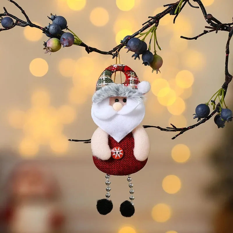 Christmas Hanging Doll Ornaments Santa Cluas Snowman Elk Xmas Tree Pendants Noel Natal Merry Christmas Decor 2024 Kids Gifts