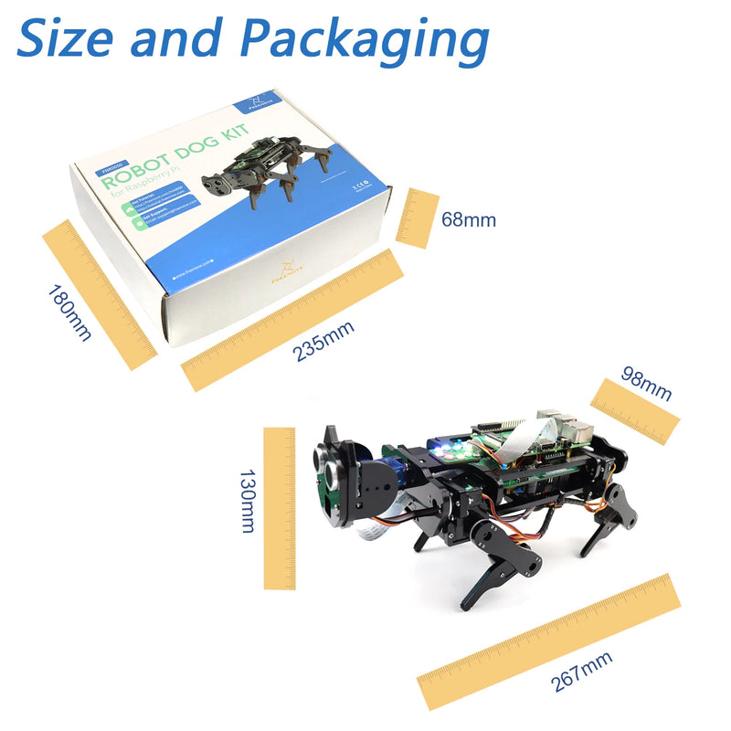 Freenove Robot Dog Kit for Raspberry Pi 5 4 B 3 B+ B A+, Walking, Self Balancing, Ball Tracing, Face Recognition, Ultrasonic