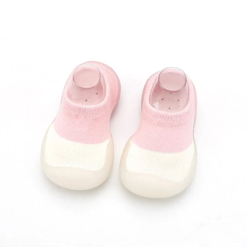 Primeros zapatos para bebés, andadores para niños pequeños, bebés, niños y niñas, suela blanda de goma, zapatos casuales descalzos, botines de punto antideslizantes