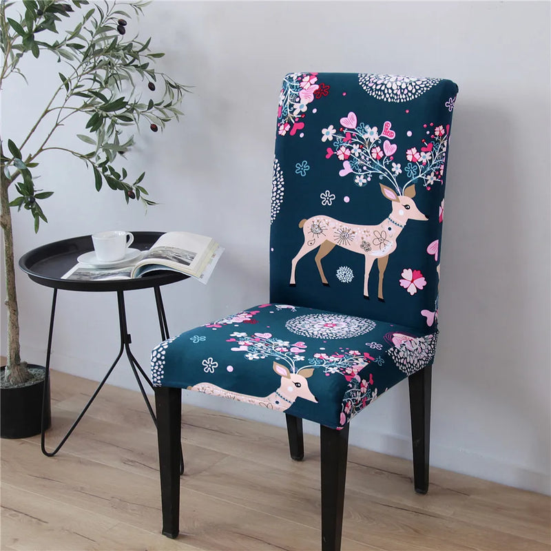 1pc Universal Chair Cover Christmas Hotel Household Anti-fouling Chair Cover Piece Elastic Office Computer Seat Cover