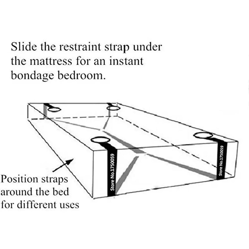 Handcuffs Bondage Set Bed BDSM Bondage Restraint Strap System Adults Wrists & Ankle Cuffs Erotic Sex Toy for Woman Couples Slave