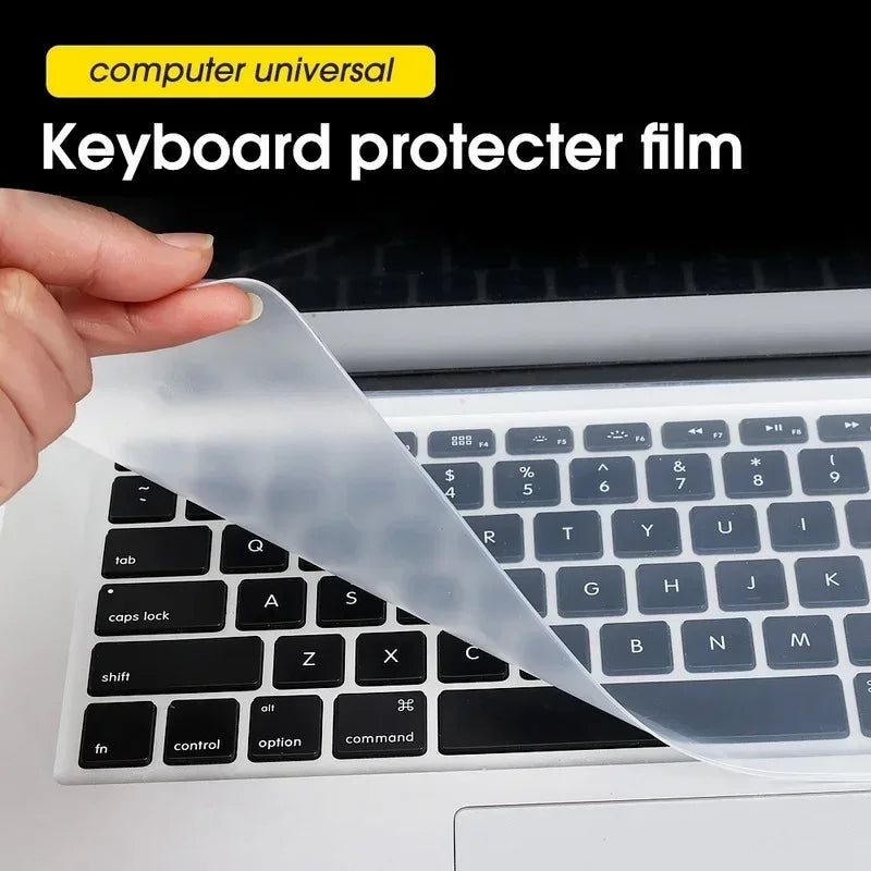 Fundas de silicona transparentes para teclado de 10/14/15,6 pulgadas, impermeables, a prueba de polvo, película protectora para teclado de computadora portátil para MacBook