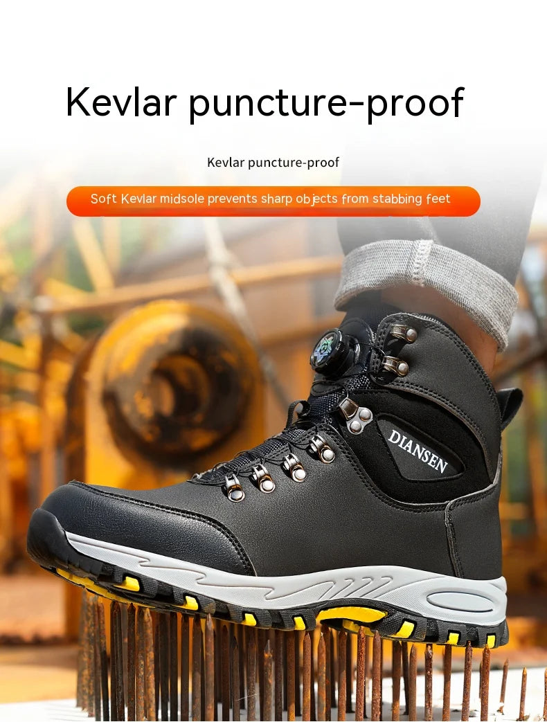 Botas de protección para hombre, zapatos con punta de acero, botas de trabajo antigolpes y antiperforación, zapatos de seguridad, botas de invierno indestructibles, impermeables