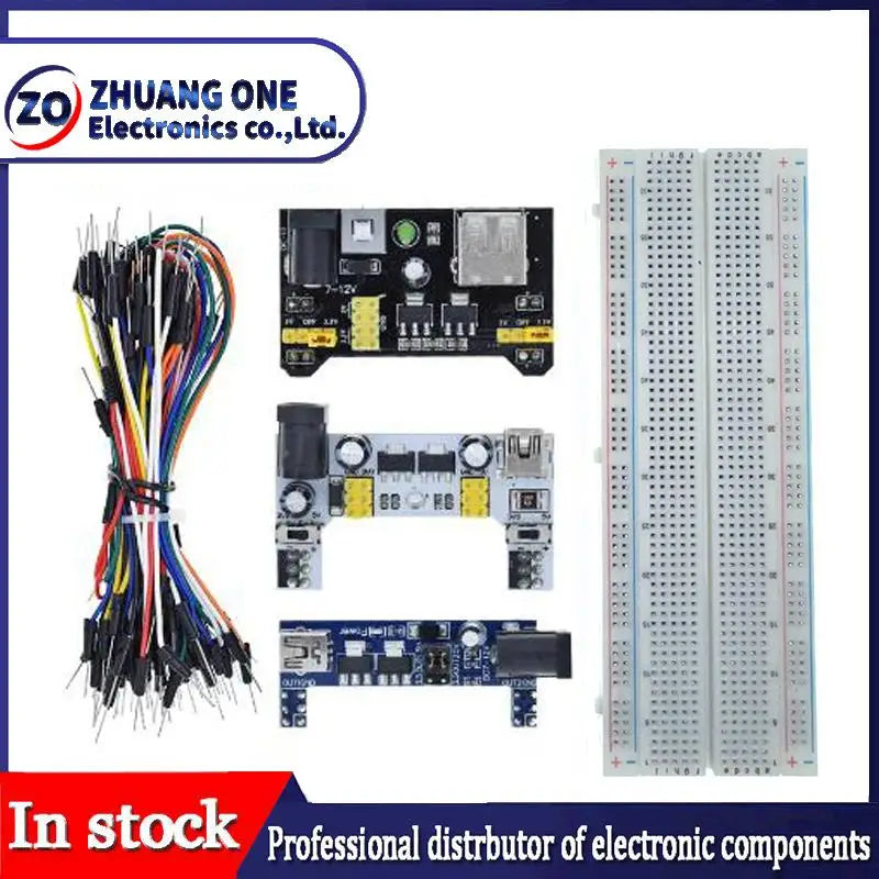 3.3V/5V MB102 Breadboard power module + 65 jumper wires + MB-102 830 points Prototype Bread board for arduino kit