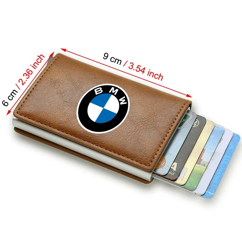 Tarjetero RFID para hombre, tarjetero de cuero, accesorios para coche, para BMW 3, E46, G20, E90, E60, F10, F20, F30, E39 M