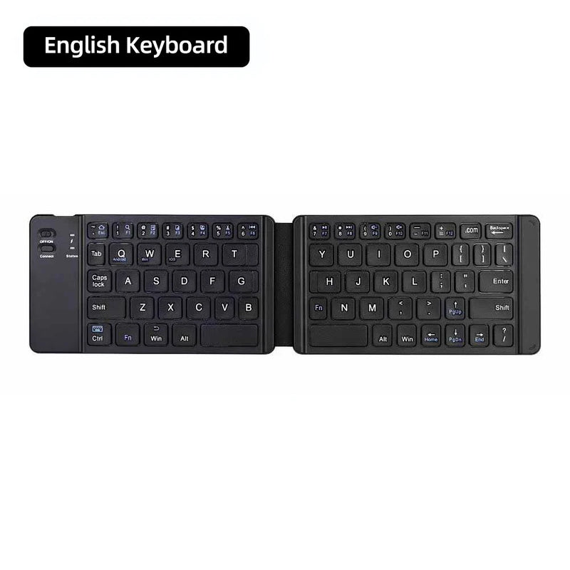 Mini teclado inalámbrico plegable con Bluetooth y panel táctil para teléfonos Windows, Android, iPad, recargable