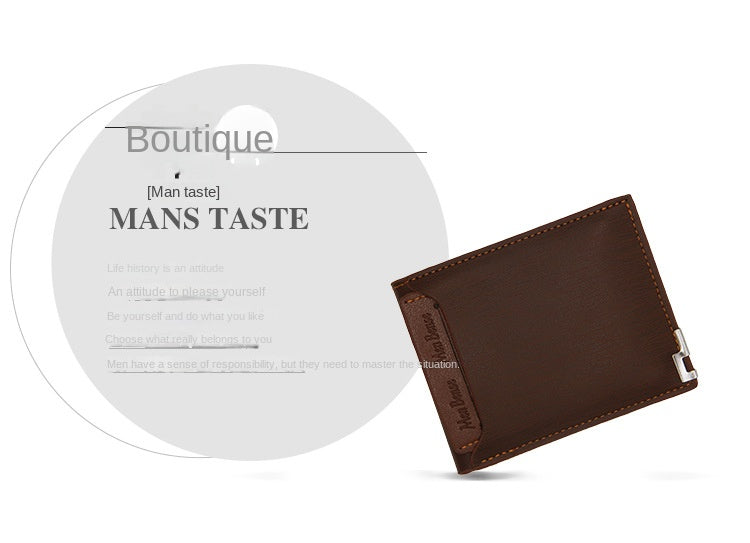 Fashion Men's	Wallet PU Leather Short Card Holder Purse for Men Luxury Designer Billfold Male Portable Small Cardholder Wallets