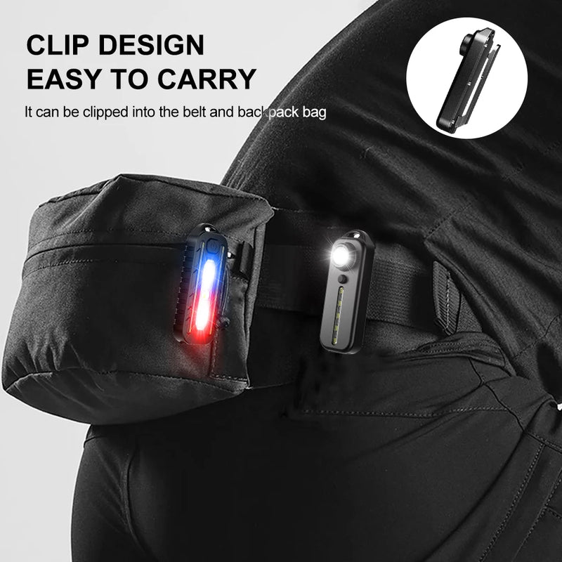 Linterna de llavero para policía, linterna LED recargable por USB, luces con clip para el hombro, luz intermitente de advertencia, lámpara de trabajo para exteriores