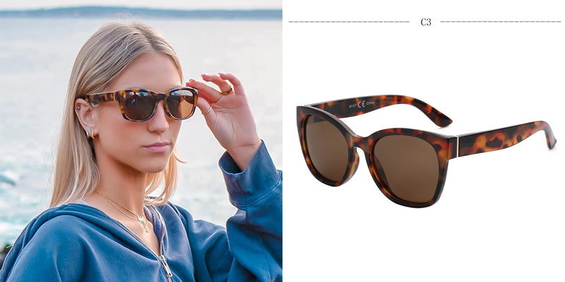 ZENOTTIC 2024 Gafas de sol polarizadas originales con montura de mariposa gruesa para mujer, gafas de sol con protección UV400, estilo ojo de gato