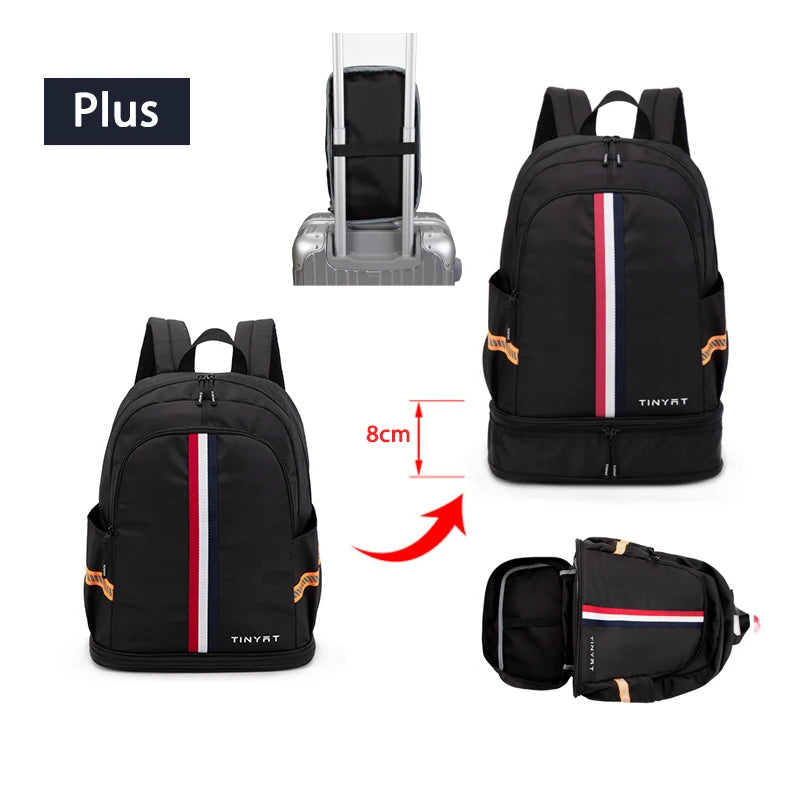 Mochila escolar TINYAT para hombres y mujeres, impermeable, para volver a la escuela, bolsa de viaje con almacenamiento de zapatos, plegable, resistente a las manchas para estudiantes