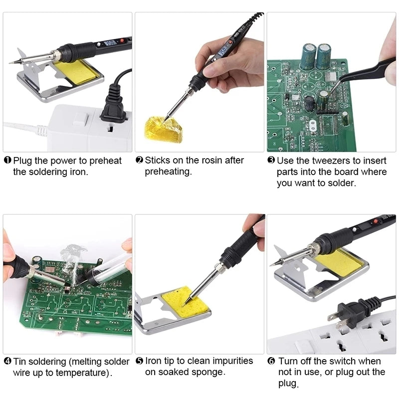 JCD Soldering Iron 80W Professional Digital display  Adjustable Temperature Welding Tools Soldering Iron For Soldering 110V/220V