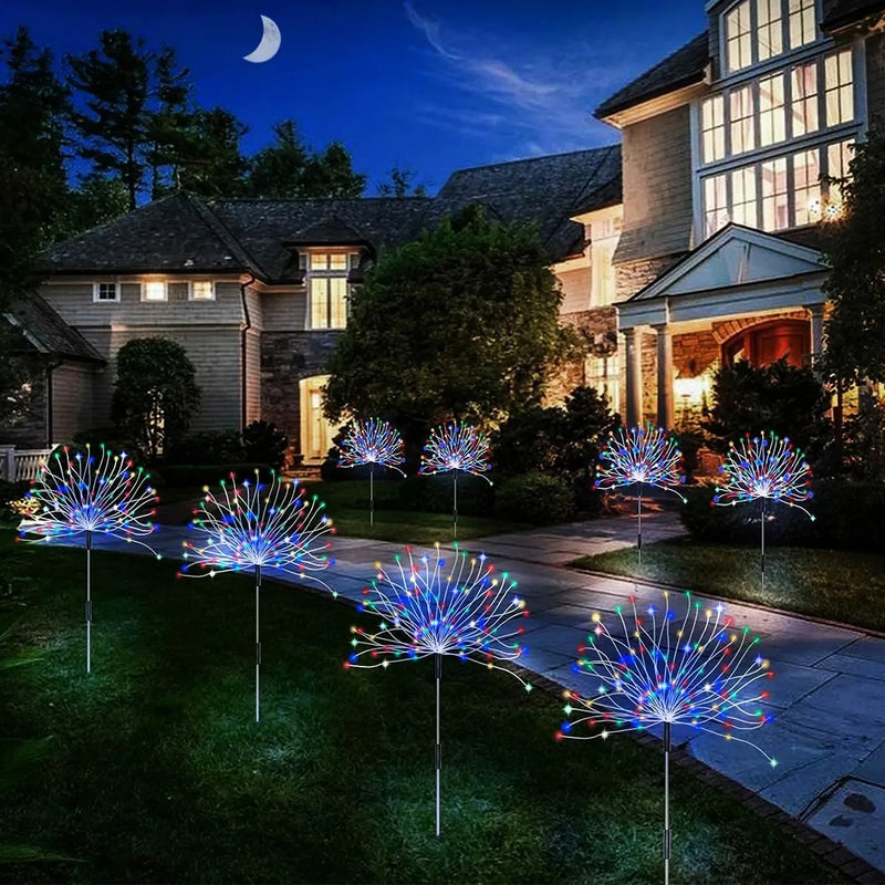 420LED Solar Firework Lights Outdoor IP65 Waterproof 300/200/60LED Solar Garden Flower Lights 1 Pack With 8 Lighting Modes Light