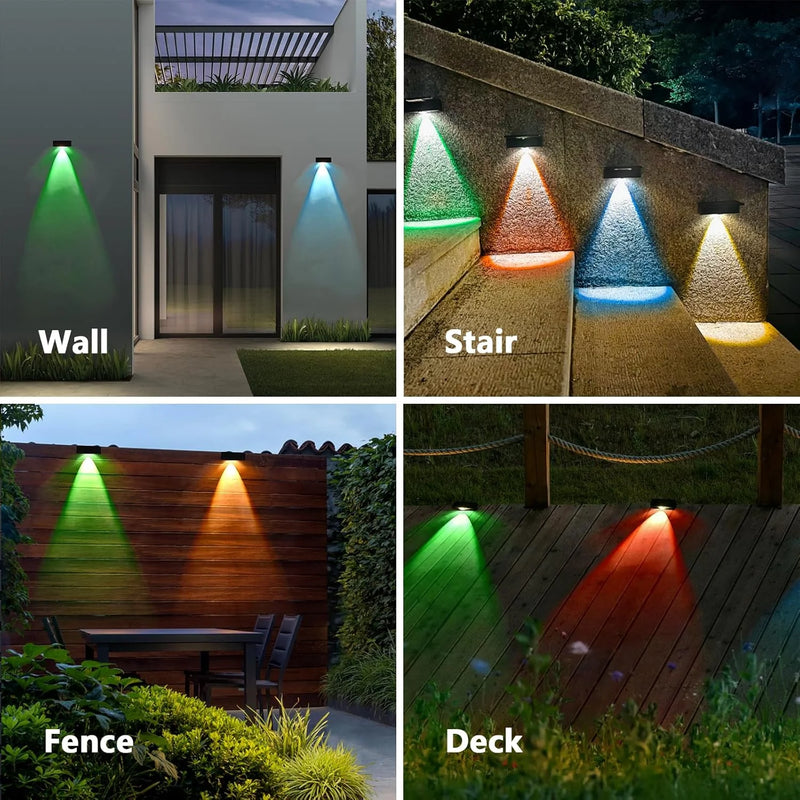 1/2/4/6/8 piezas de luces solares de pared para exteriores, focos inalámbricos ultra fuertes, IP65, impermeables, para vallas, iluminación de escaleras de jardín